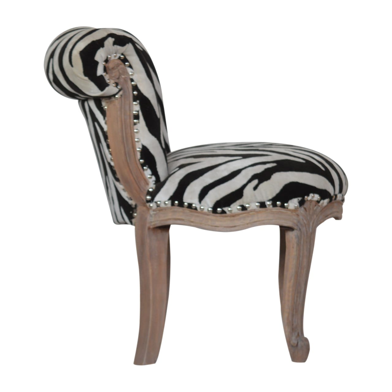 Zebra Printed Studded Chair | Cynamour Furniture