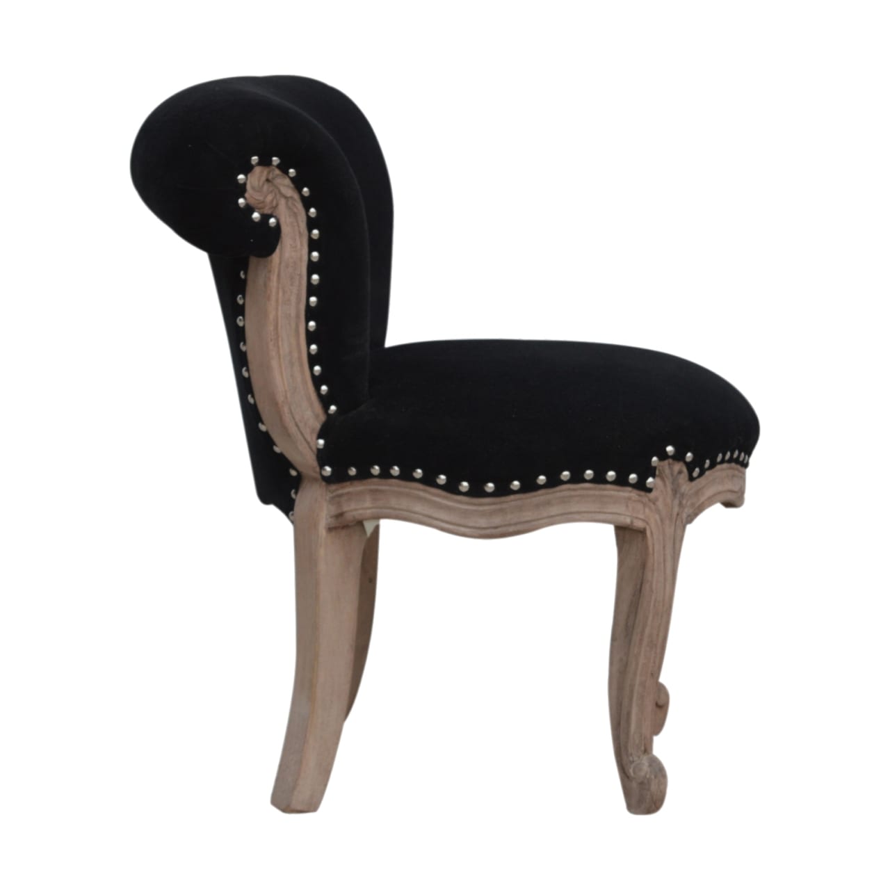 black velvet studded chair